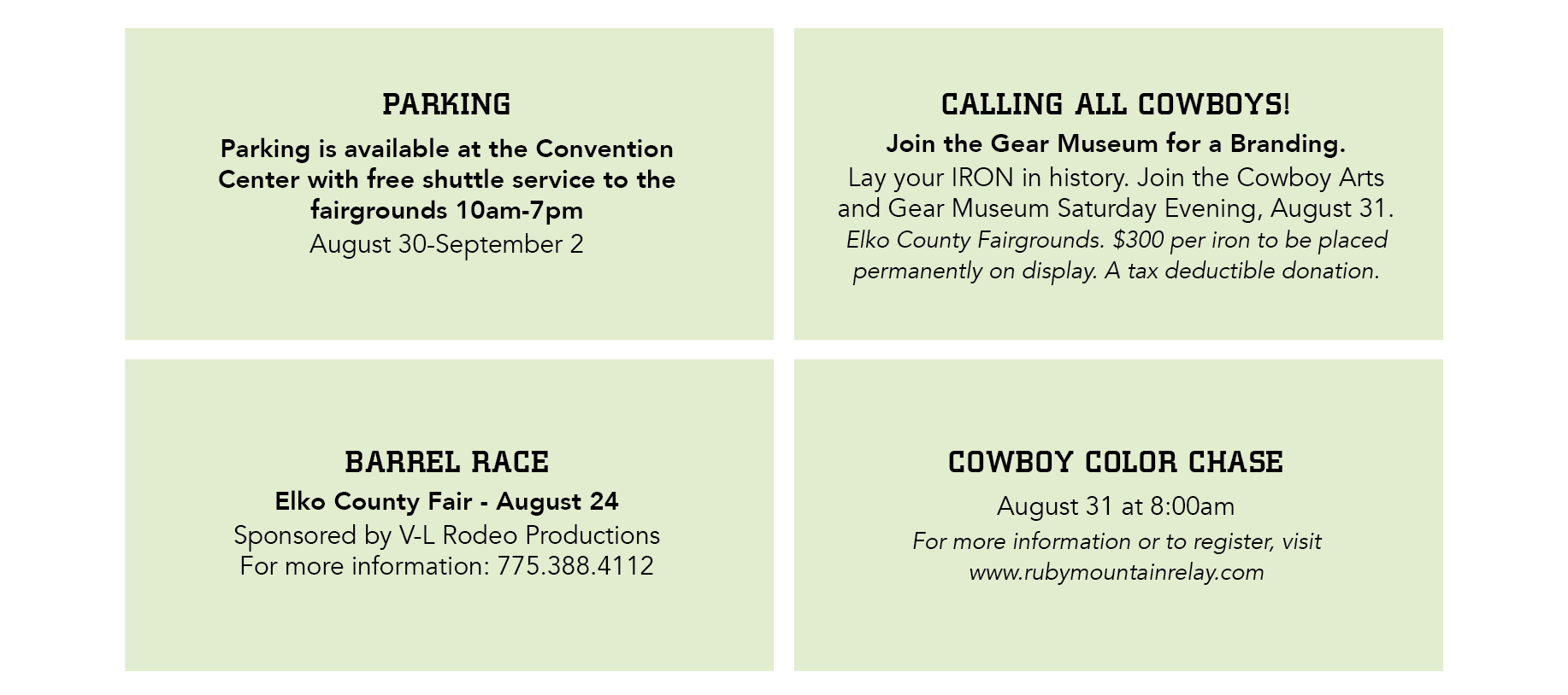 Elko County Fair Information