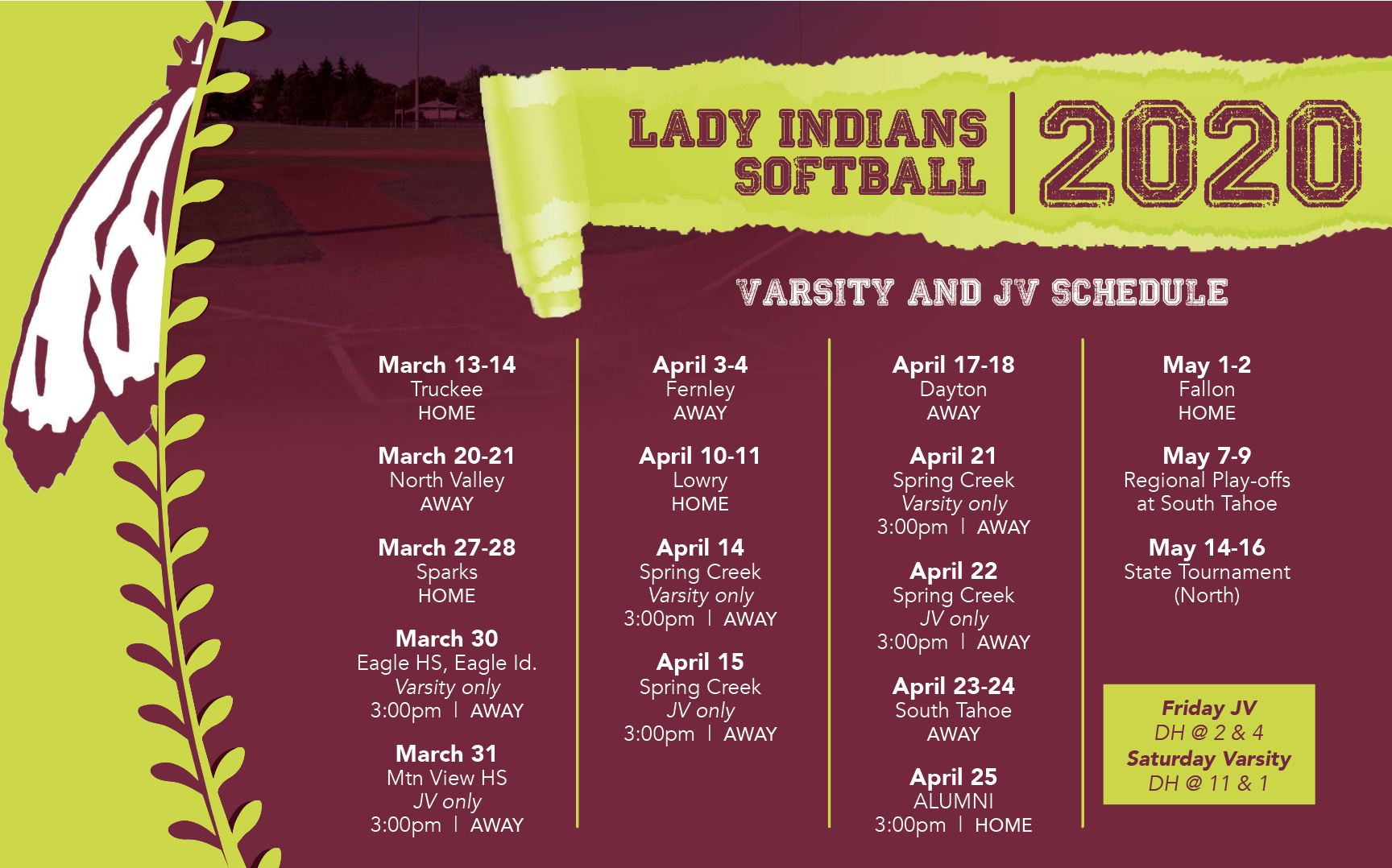 Elko Softball Schedule